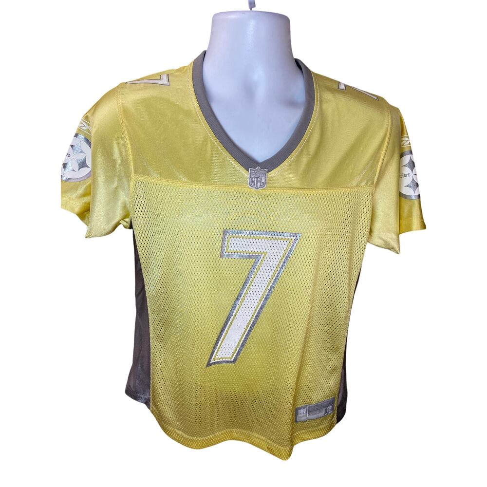 Ben Roethlisberger #7 Pittsburgh Steelers Gold Reebok NFL Jersey Womens Medium